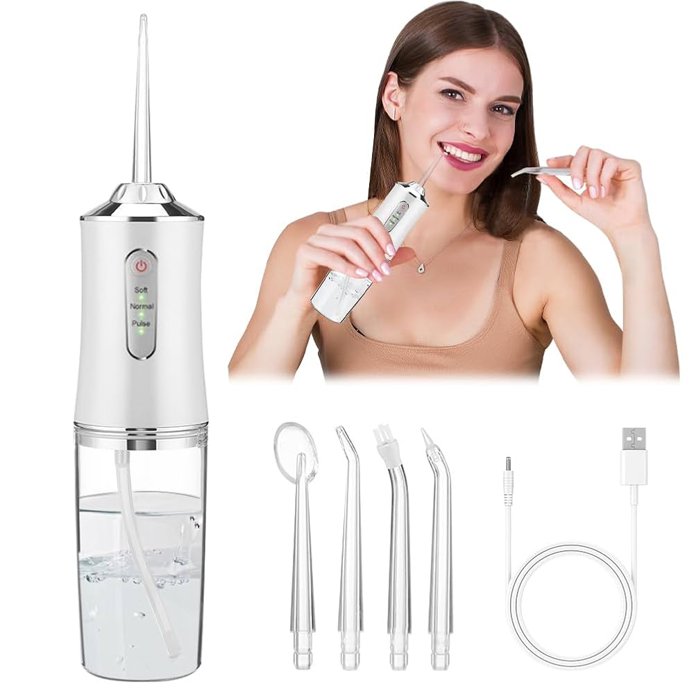 Hydropulseur Dentaire Sans Fil – 4 Embouts Inclus