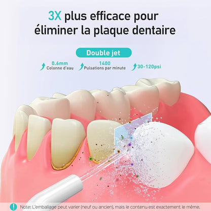 Hydropulseur Dentaire Sans Fil – 4 Embouts Inclus