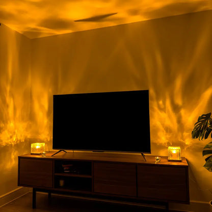 Lampe Cube Cristal Effet Ondulation D’eau